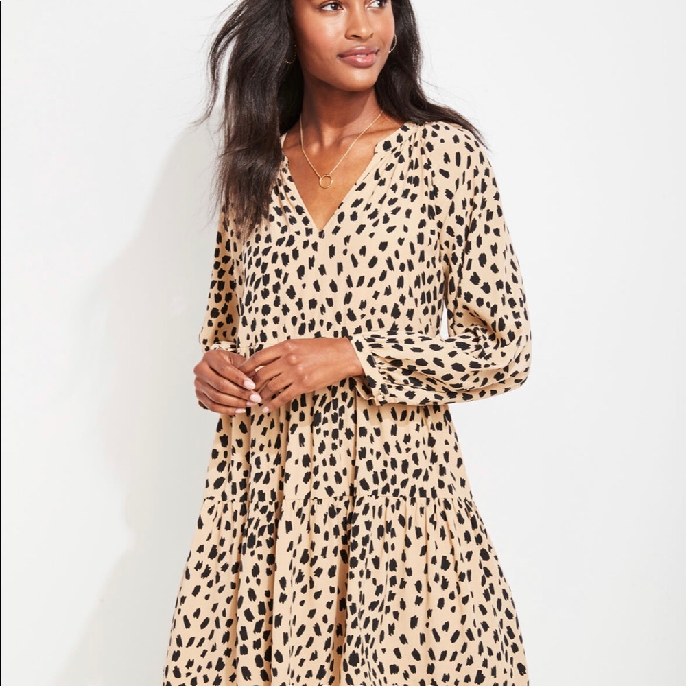 Vineyard vines wild spotted tiered dress small NWT
